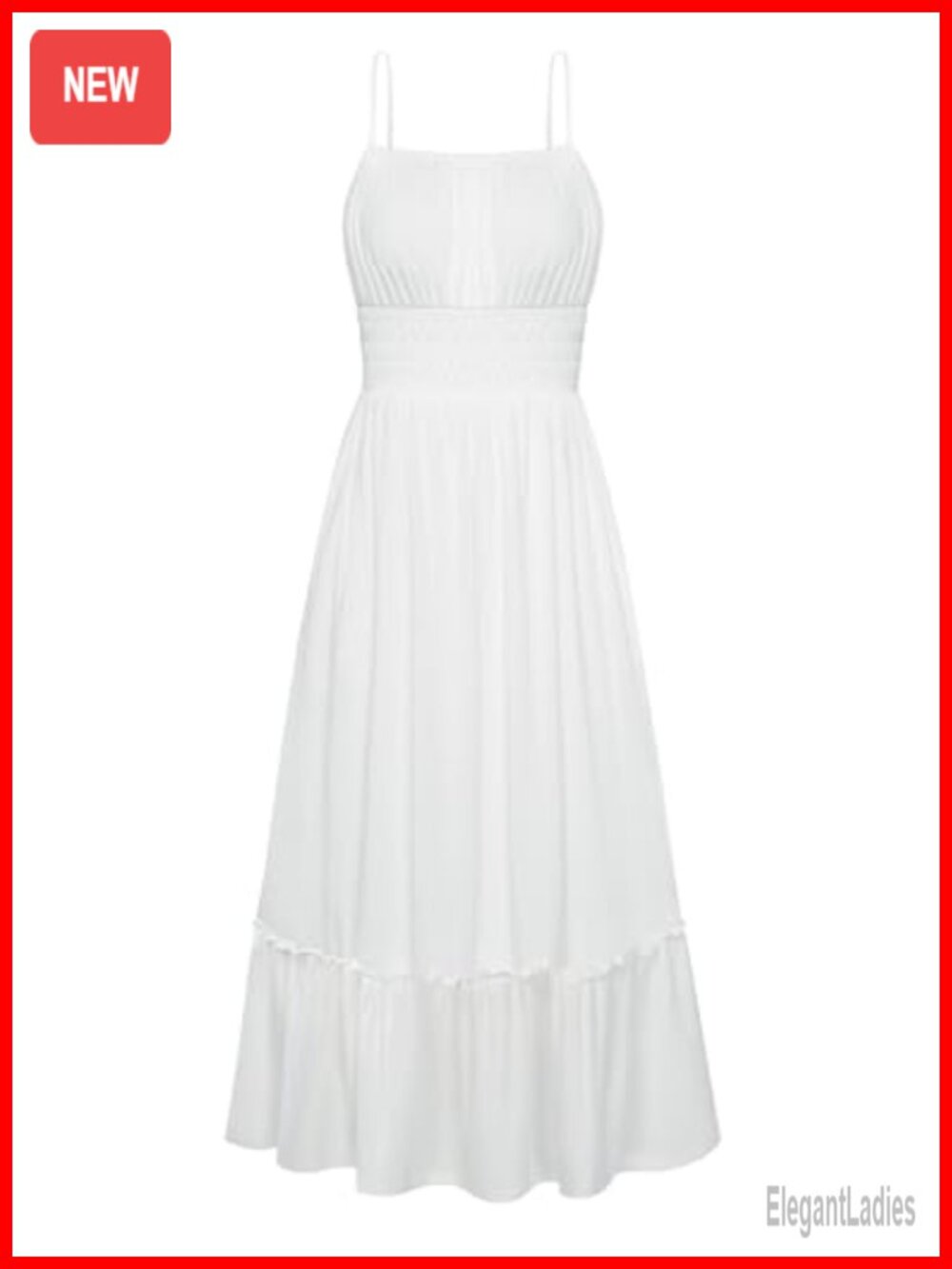 Women's Maxi Dress Sleeveless Square Neck A-Line Smocked Beach Vacation